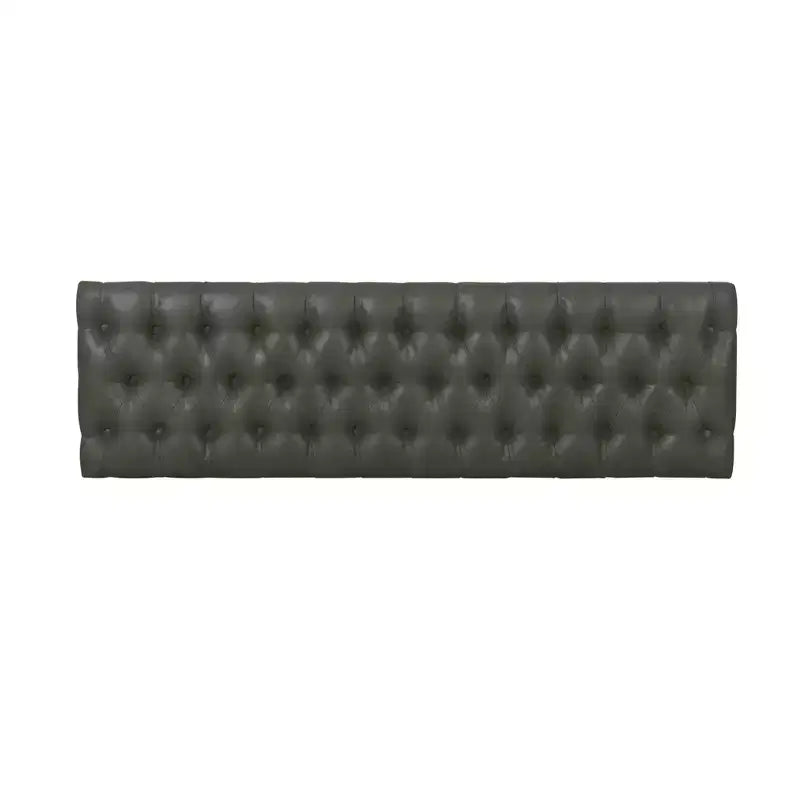 Ottoman Draper avec capitonnage, gris - HomePop : cadre en métal rembourré, sièges de salon