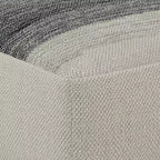 Irena Pouf carré tissé en PET Polyester Gris/Blanc - WyndenHall : Pouf contemporain rembourré, capacité de 113 kg, 50x50x25 cm