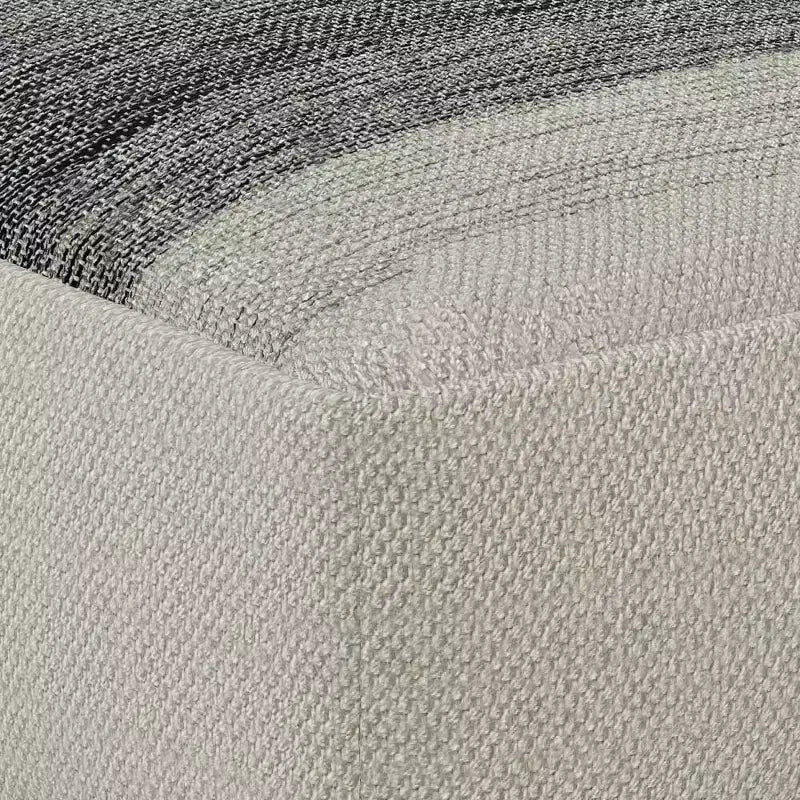 Irena Pouf carré tissé en PET Polyester Gris/Blanc - WyndenHall : Pouf contemporain rembourré, capacité de 113 kg, 50x50x25 cm