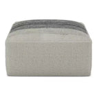 Irena Pouf carré tissé en PET Polyester Gris/Blanc - WyndenHall : Pouf contemporain rembourré, capacité de 113 kg, 50x50x25 cm