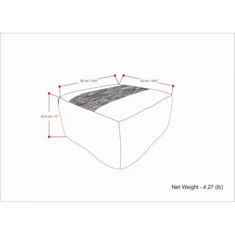 Irena Pouf carré tissé en PET Polyester Gris/Blanc - WyndenHall : Pouf contemporain rembourré, capacité de 113 kg, 50x50x25 cm