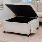 Pouf de rangement carré Linon Madeleine, naturel