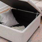 Pouf de rangement carré Linon Madeleine, naturel