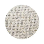Tabouret contemporain en nacre blanc - Olivia & May : accent rond moderne, cadre en MDF, motif uni, hauteur d'assise de 56,77 cm