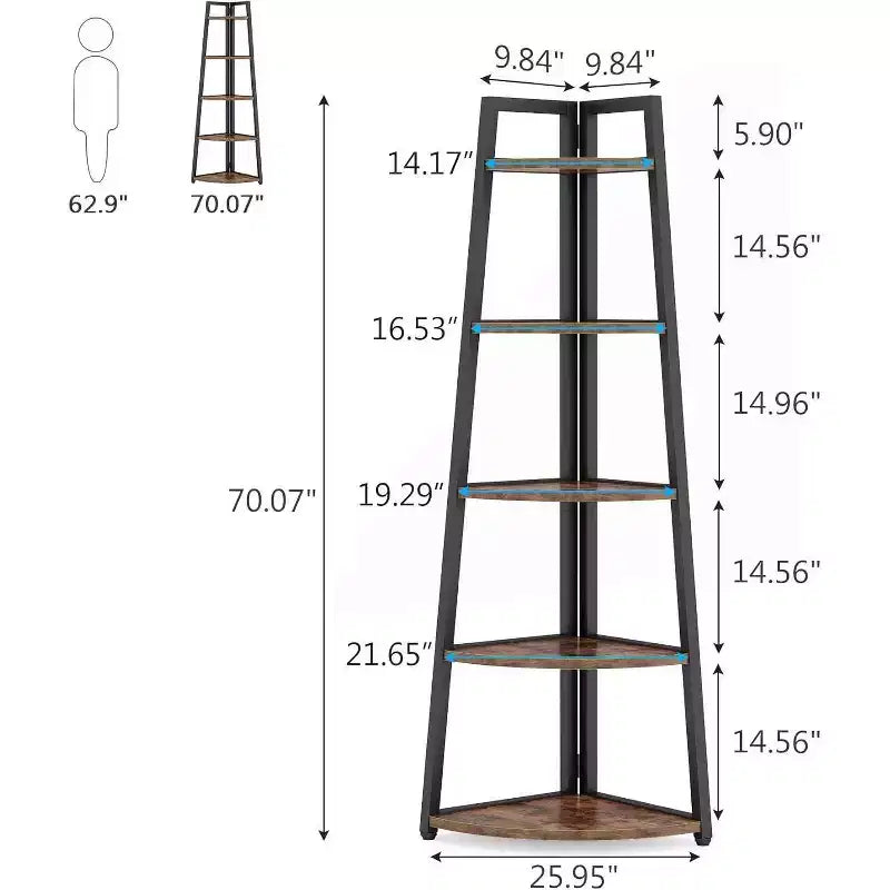 Étagère d'angle LITTLE TREE 70,7" Marron rustique
