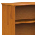 WyndenHall Étagère basse Tierney de 30 po marron teck : Style moderne, 4 étagères fixes, Structure en bois d'hévéa