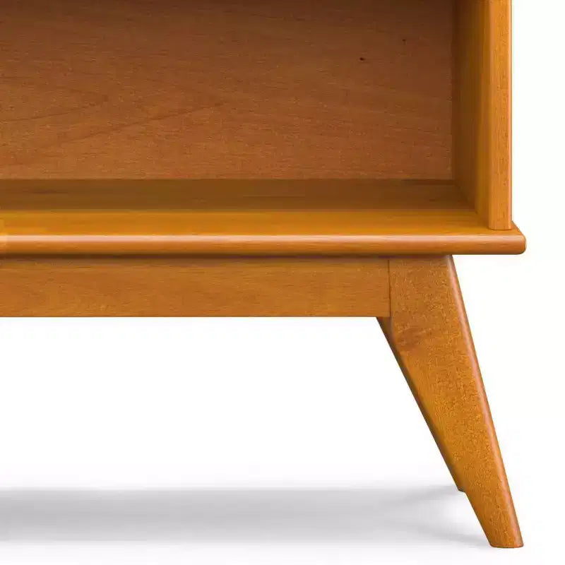 WyndenHall Étagère basse Tierney de 30 po marron teck : Style moderne, 4 étagères fixes, Structure en bois d'hévéa