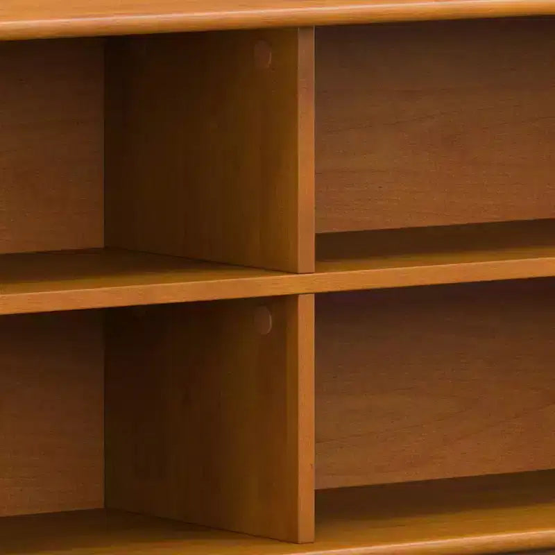 WyndenHall Étagère basse Tierney de 30 po marron teck : Style moderne, 4 étagères fixes, Structure en bois d'hévéa