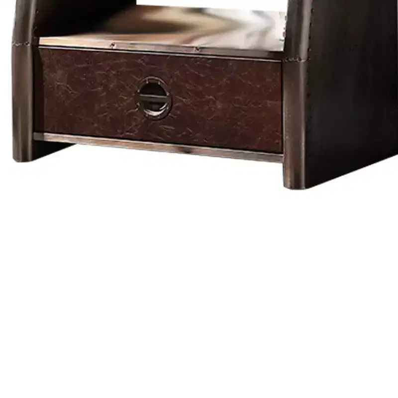 Meuble de Rangement Décoratif Brancaster Acme Furniture 80 cm en Aluminium : 5 niveaux, aucun assemblage requis