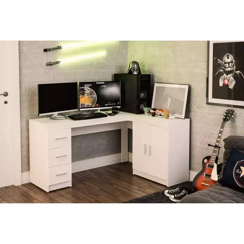 Bureau d'Angle Mayne Blanc - Polifurniture