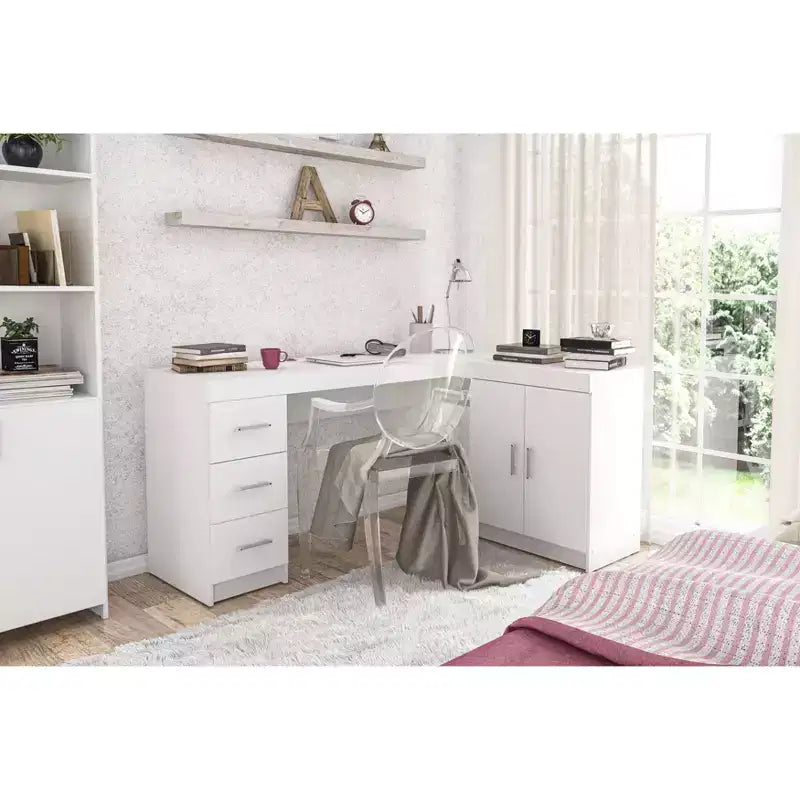 Bureau d'Angle Mayne Blanc - Polifurniture