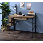 Bureau Endang Chêne Vieilli/Noir - Acme Furniture : Cadre métallique, surface de 99 cm peu encombrante