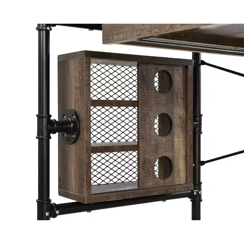 Bureau Endang Chêne Vieilli/Noir - Acme Furniture : Cadre métallique, surface de 99 cm peu encombrante
