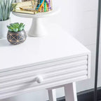 Bureau moderne du milieu du siècle à 2 tiroirs Wedeln 42 po, finition bois blanc - Powell : Meubles de bureau à domicile
