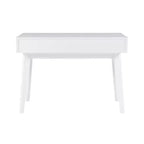 Bureau moderne du milieu du siècle à 2 tiroirs Wedeln 42 po, finition bois blanc - Powell : Meubles de bureau à domicile