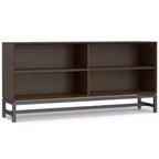 WyndenHall 30" Devlin Low Wide Bookcase Walnut Brown