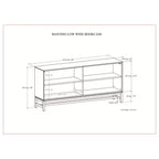 Bibliothèque basse et large WyndenHall Devlin 30", marron noyer