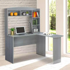 Bureau d'angle moderne avec huche gris - Techni Mobili