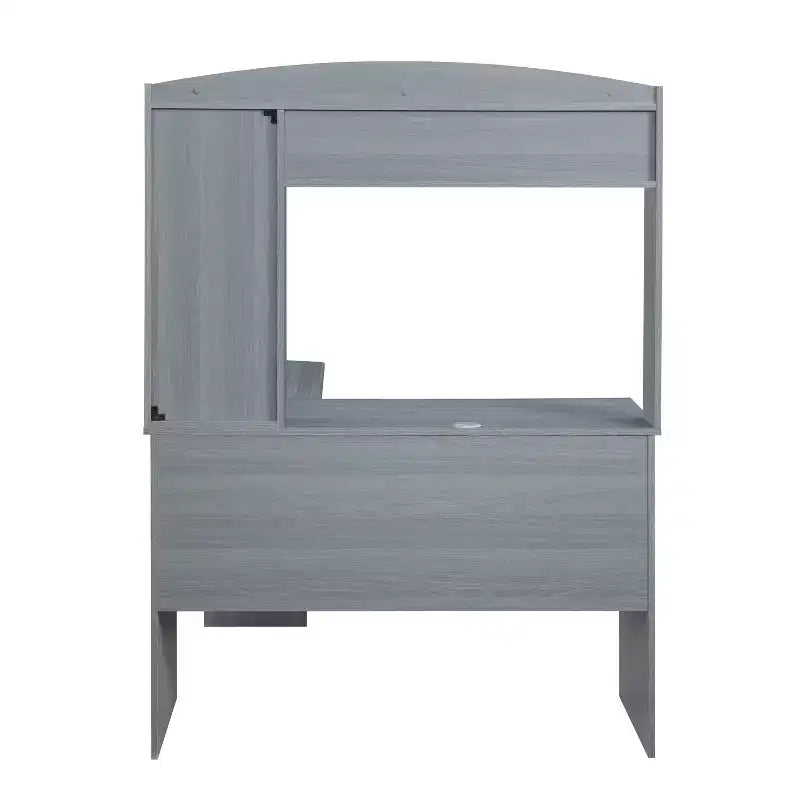 Bureau d'angle moderne avec huche gris - Techni Mobili