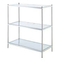 30.25" Royal Crest 3 Tier Bookcase Chrome - Breighton Home