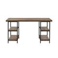 Wells Desk Gray: Madison Park Oakham Industrial Style with Side Shelving &; Large Workspace