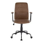 Chaise de bureau LumiSource Fredrick en métal noir/PU expresso