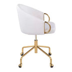 Chaise de bureau Claire LumiSource Or/Blanc PU