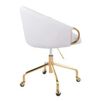 Chaise de bureau Claire LumiSource Or/Blanc PU
