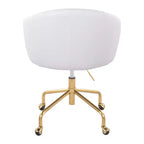 Chaise de bureau Claire LumiSource Or/Blanc PU