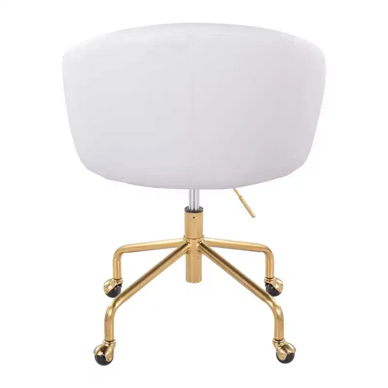 Chaise de bureau Claire LumiSource Or/Blanc PU