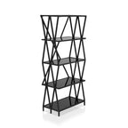 57.5" Werrin 5 Shelves Metal Display Bookshelf Black - miBasics