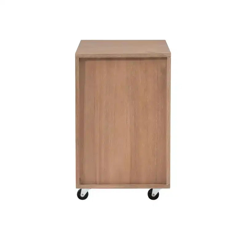 Wedeln Meuble de classement à 3 tiroirs en bois au fini naturel - Powell : Rangement mobile avec roulettes verrouillables