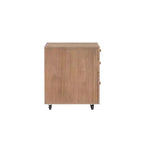 Wedeln Meuble de classement à 3 tiroirs en bois au fini naturel - Powell : Rangement mobile avec roulettes verrouillables