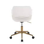 Chaise de bureau Margarite LumiSource Or/Blanc Cuir PU