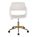 Chaise de bureau Margarite LumiSource Or/Blanc Cuir PU