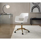 Chaise de bureau Margarite LumiSource Or/Blanc Cuir PU