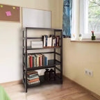 Bibliothèque à 4 étagères de 42 po, expresso - Flora Home : Bois massif, contemporain, dos ouvert