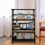 Bibliothèque à 4 étagères de 42 po, expresso - Flora Home : Bois massif, contemporain, dos ouvert