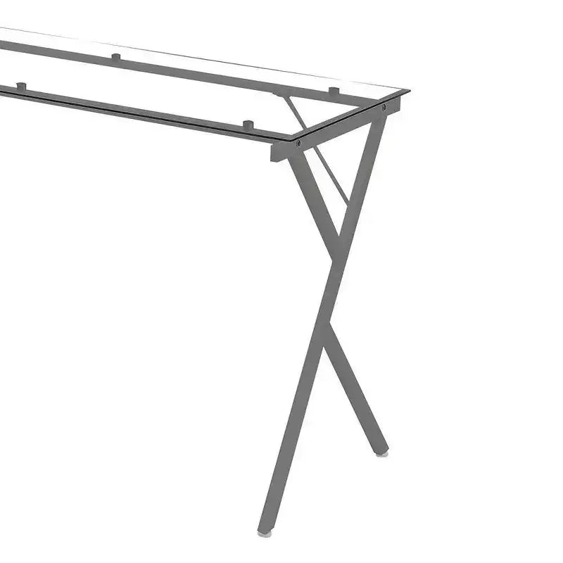 Bureau Demas d'Acme Furniture, verre transparent/fini argent