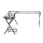 Bureau Demas d'Acme Furniture, verre transparent/fini argent