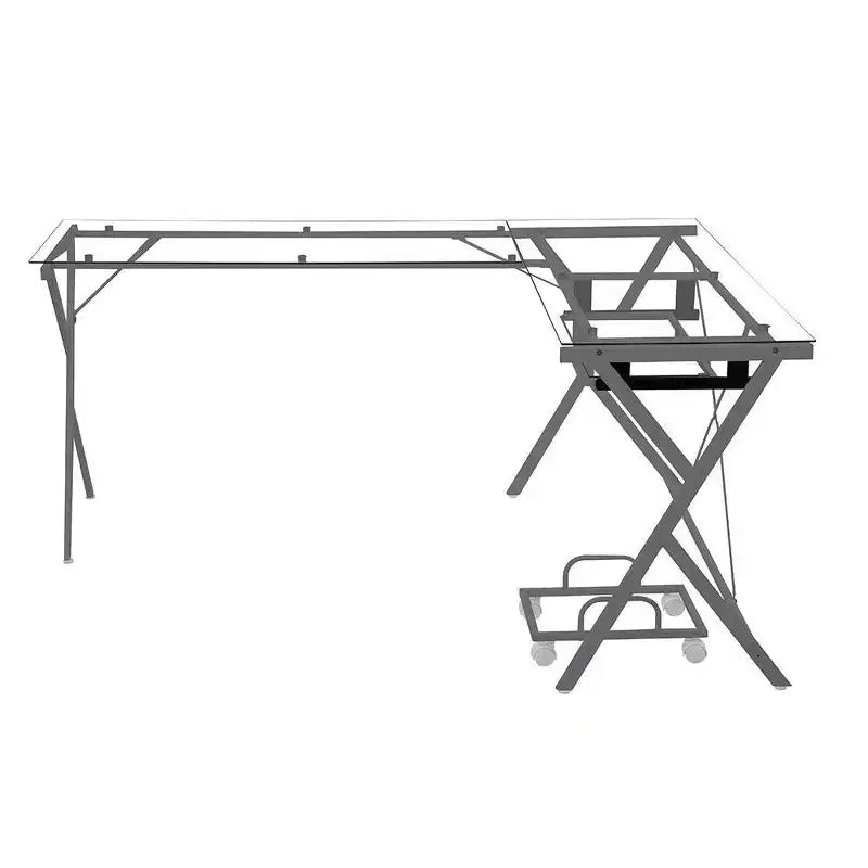 Bureau Demas d'Acme Furniture, verre transparent/fini argent