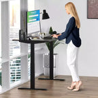 Bureau debout électrique 60 po x 30 po avec réglage (27,2 po à 45,3 po) Bambou noir - Uncaged Ergonomics