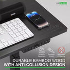 Bureau debout électrique 60 po x 30 po avec réglage (27,2 po à 45,3 po) Bambou noir - Uncaged Ergonomics