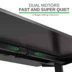 Bureau debout électrique 60 po x 30 po avec réglage (27,2 po à 45,3 po) Bambou noir - Uncaged Ergonomics