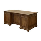 Bureau de Direction Martin Furniture Porter Traditionnel en Bois Double Piétement Marron : Aucun Assemblage Requis, 68,5" de Largeur, Tiroir Polyvalent