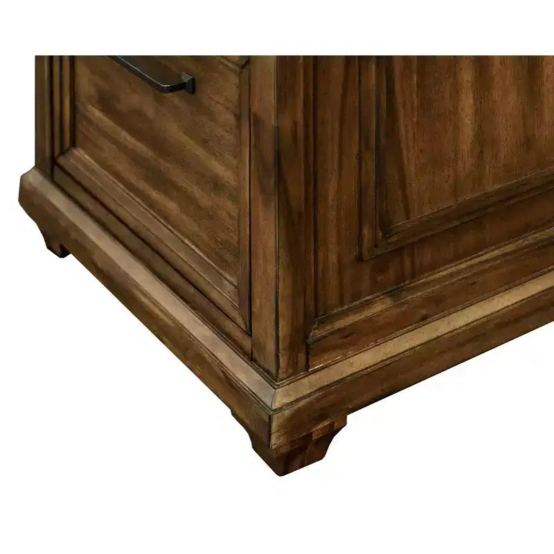 Bureau de Direction Martin Furniture Porter Traditionnel en Bois Double Piétement Marron : Aucun Assemblage Requis, 68,5" de Largeur, Tiroir Polyvalent