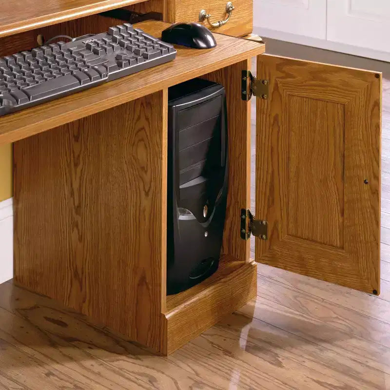 Bureau informatique Orchard Hills avec huche gris - Sauder