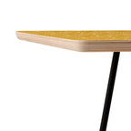 Table d'appoint jaune/noir Heather Dutton Rise and Shine - Deny Designs : Bouleau de la Baltique, pieds en acier, conçu par un artiste