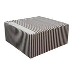 Table basse Kilim « Storied Home » crème et marron : Carrée, aucun assemblage, MDF, 4 points/pieds