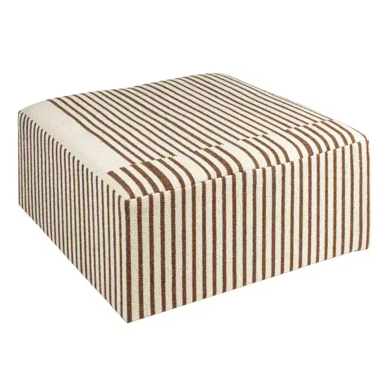 Table basse Kilim « Storied Home » crème et marron : Carrée, aucun assemblage, MDF, 4 points/pieds